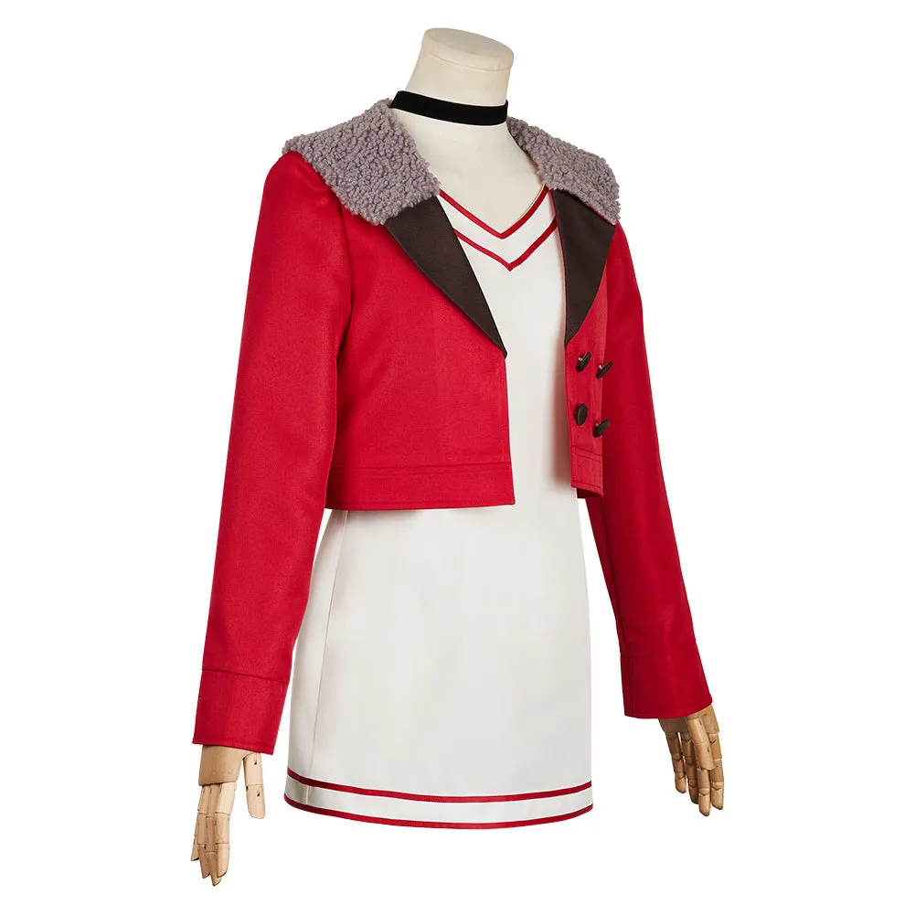 DANDADAN: Momo Ayase Red Coat Dress Cosplay Costume Outfits Halloween Suit