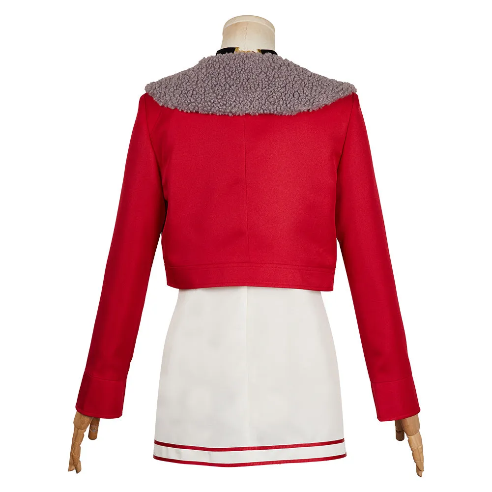 DANDADAN: Momo Ayase Red Coat Dress Cosplay Costume Outfits Halloween Suit