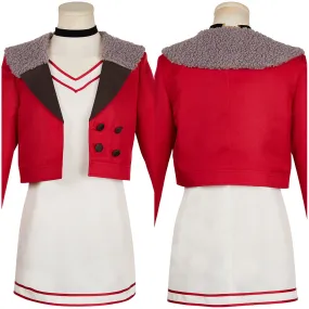 DANDADAN: Momo Ayase Red Coat Dress Cosplay Costume Outfits Halloween Suit