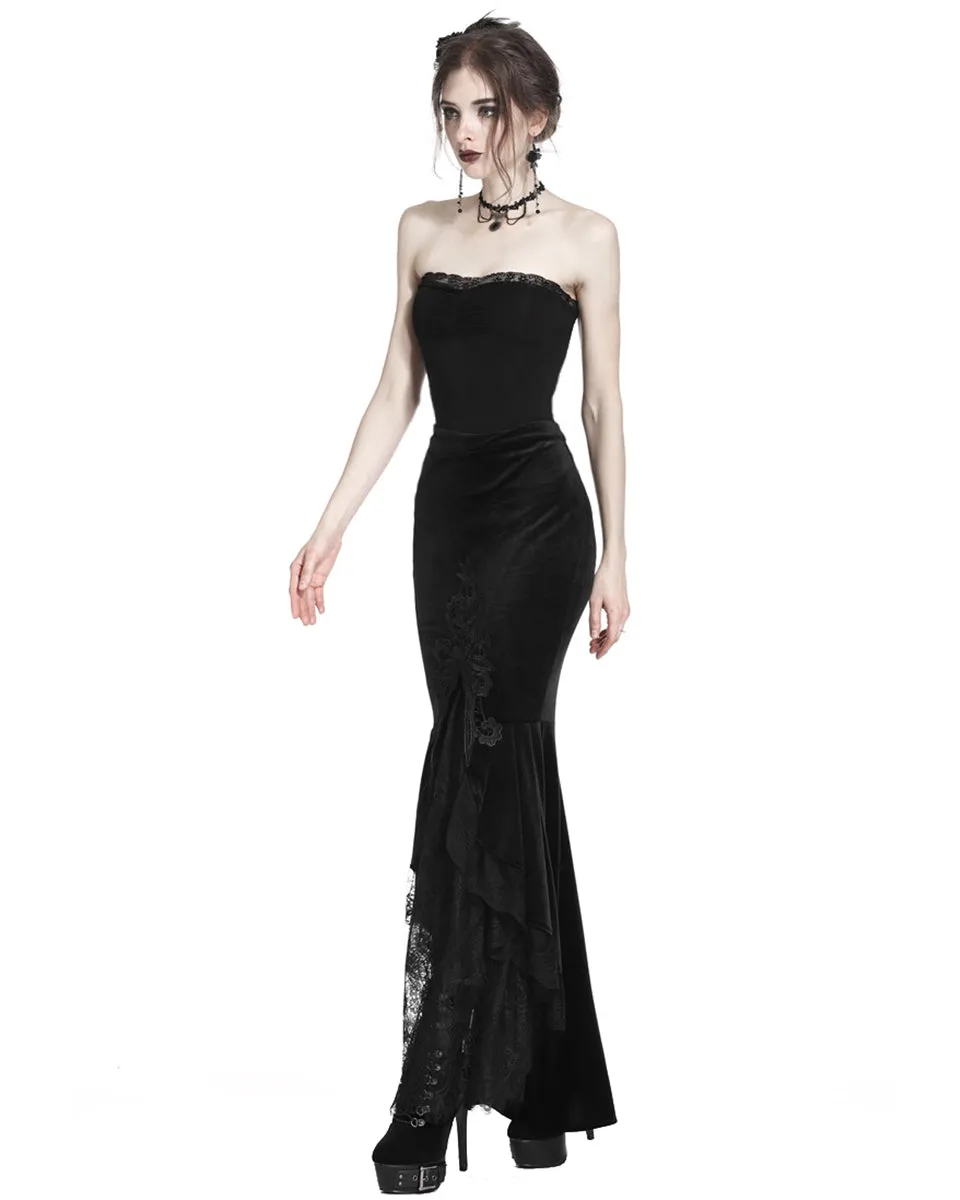 Dark In Love Druscilla Velvet Skirt