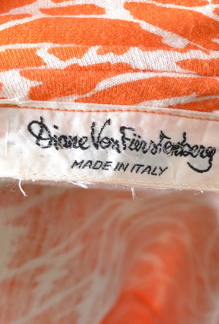 Diane Von Furstenberg Vintage 1970's Orange Wrap Dress