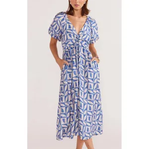 Dress Alto Midi - Blue Geo