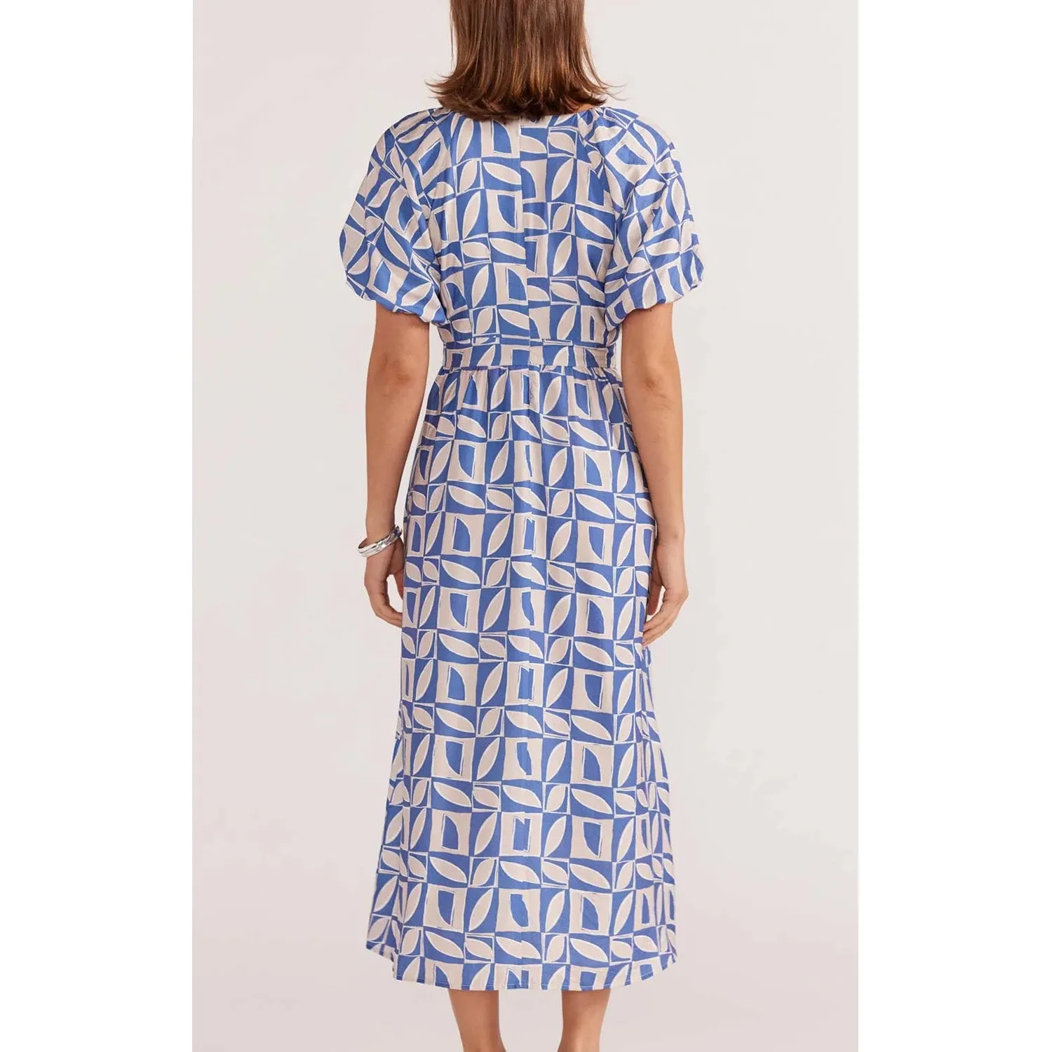 Dress Alto Midi - Blue Geo
