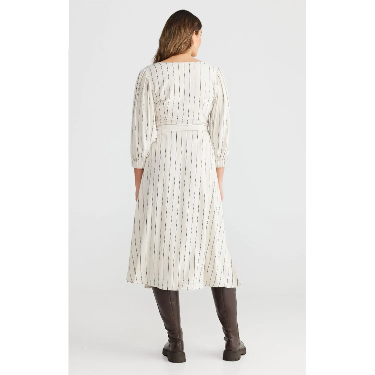 Dress Amor Wrap - Pinstripe