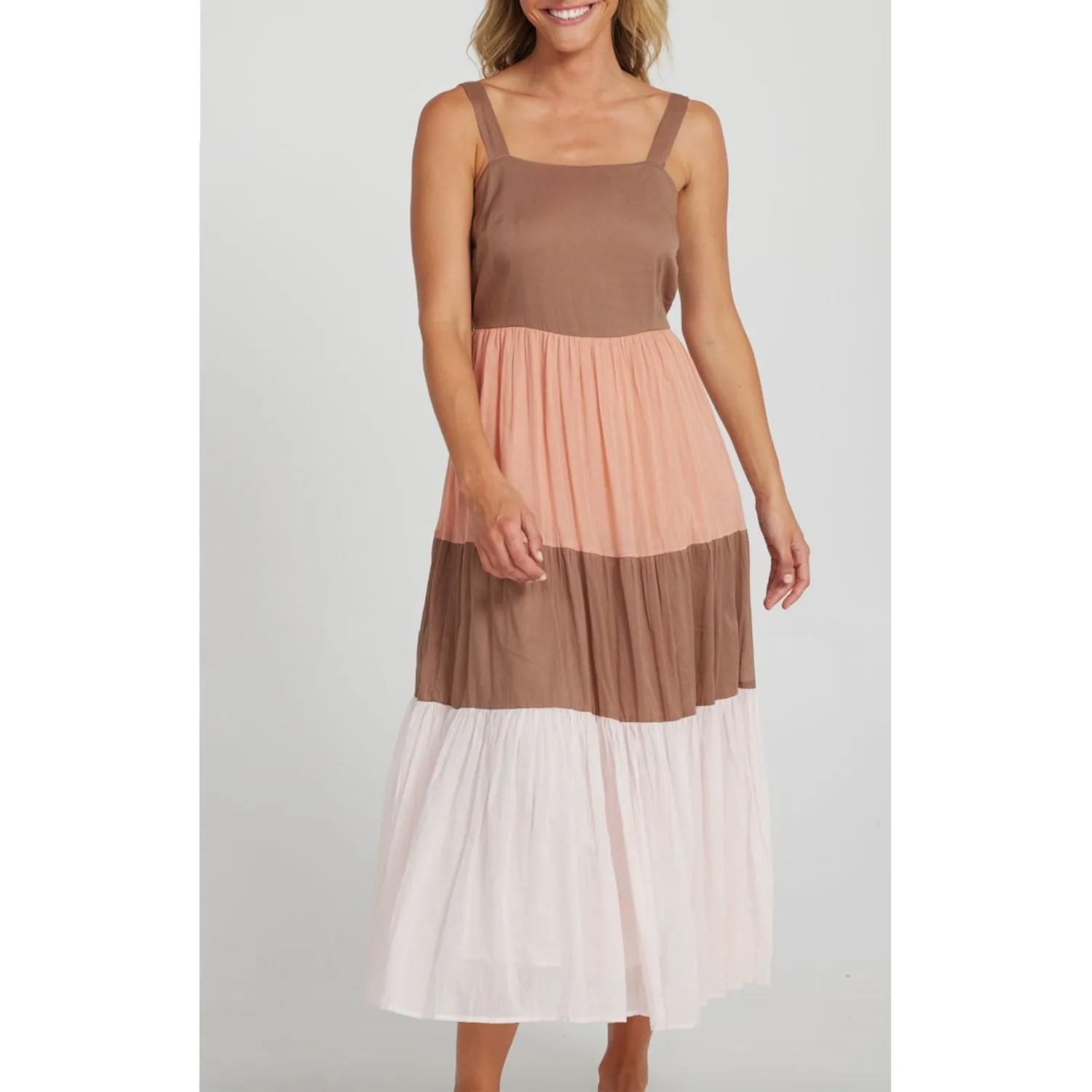 Dress Carmello - Cocoa   Terracotta   Pink Sorbet