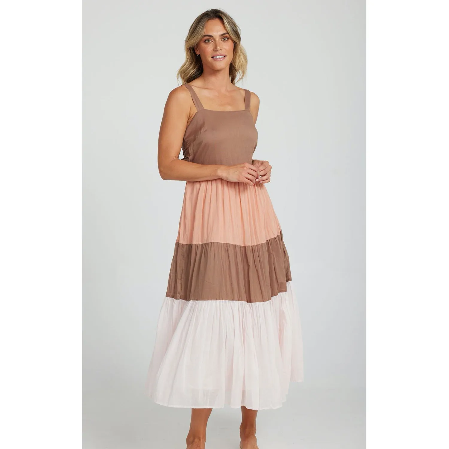 Dress Carmello - Cocoa   Terracotta   Pink Sorbet
