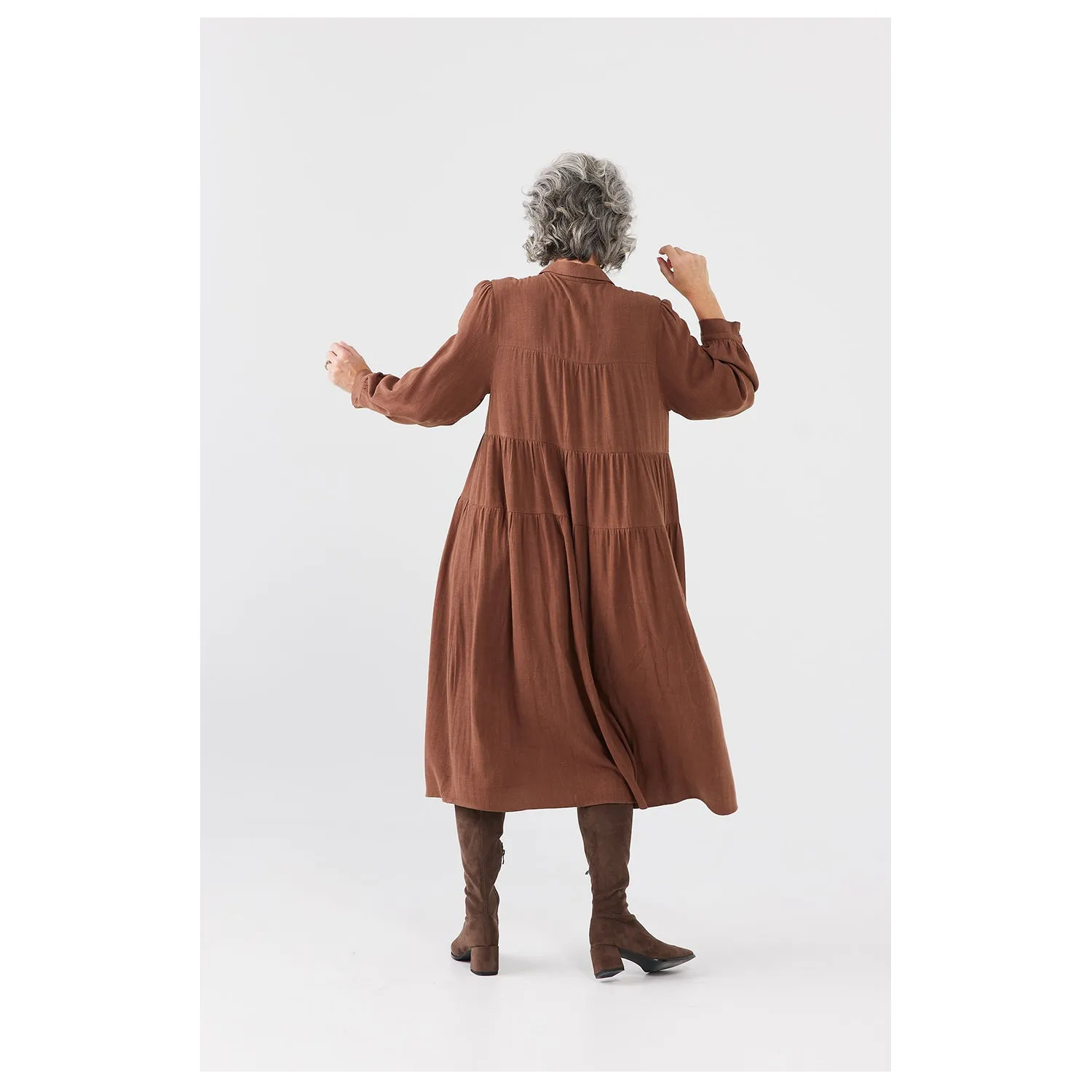 Dress Scarlett - Chocolate Linen Viscose