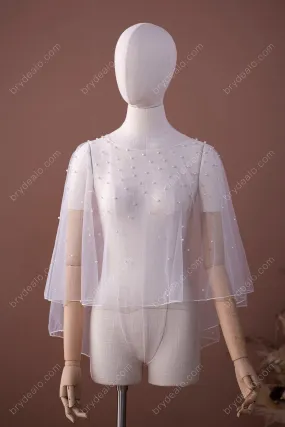 Elegant Pearls Bridal Cape for Wholesale