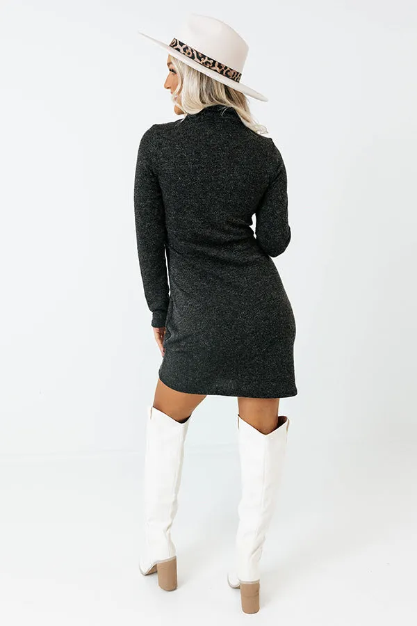 Fall Feels Sweater Dress In Black
