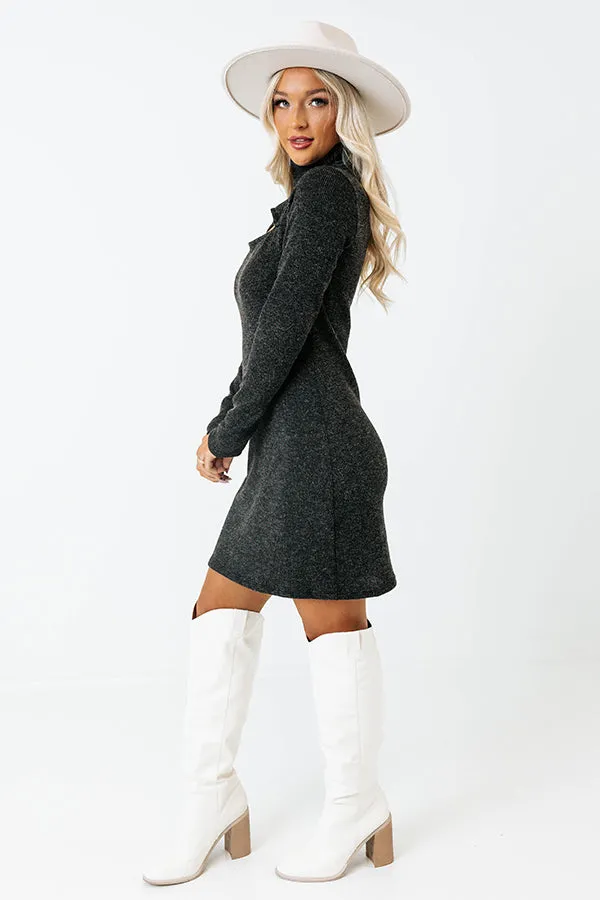 Fall Feels Sweater Dress In Black