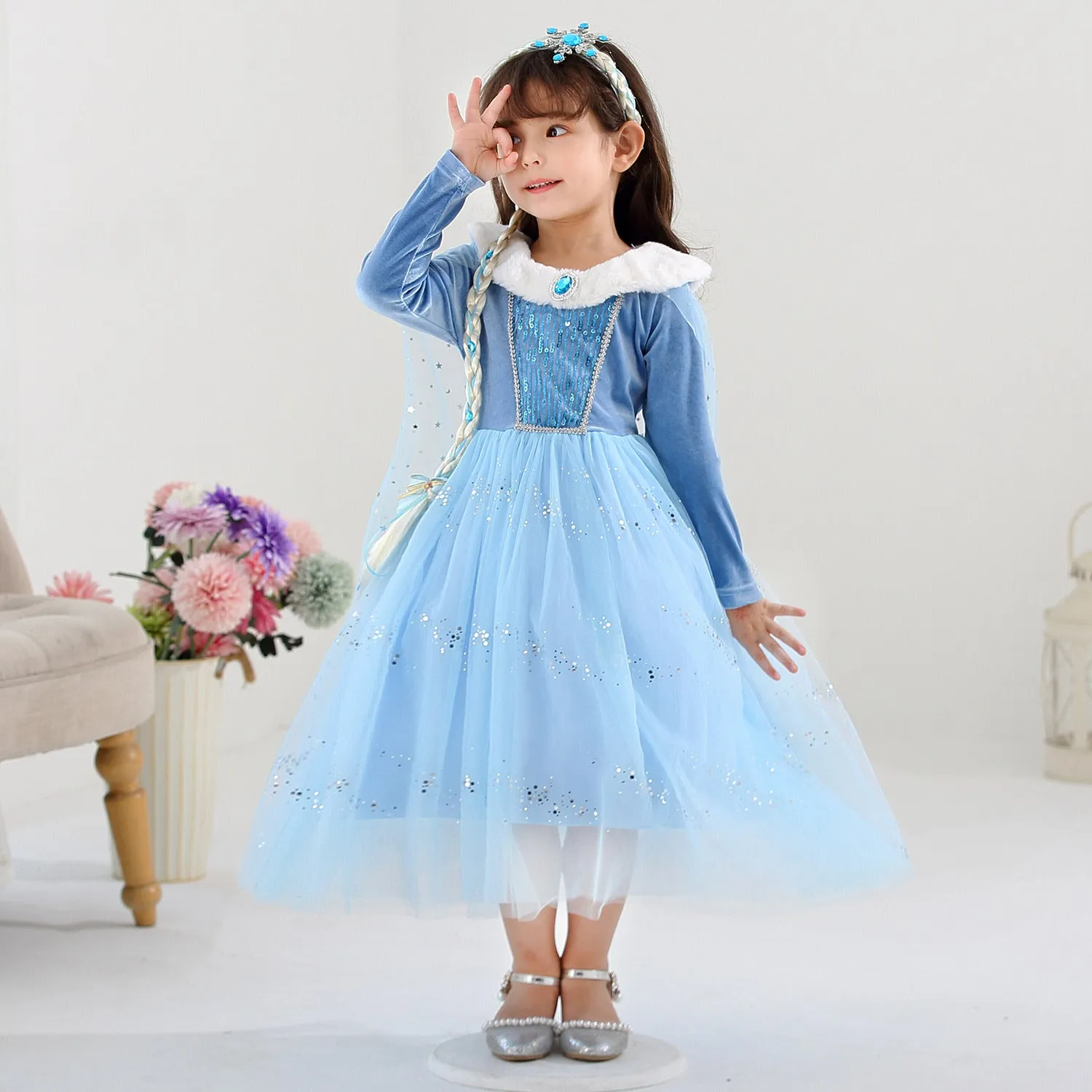 Fancydresswale princess Pageant Elsa frozen costume for Girls
