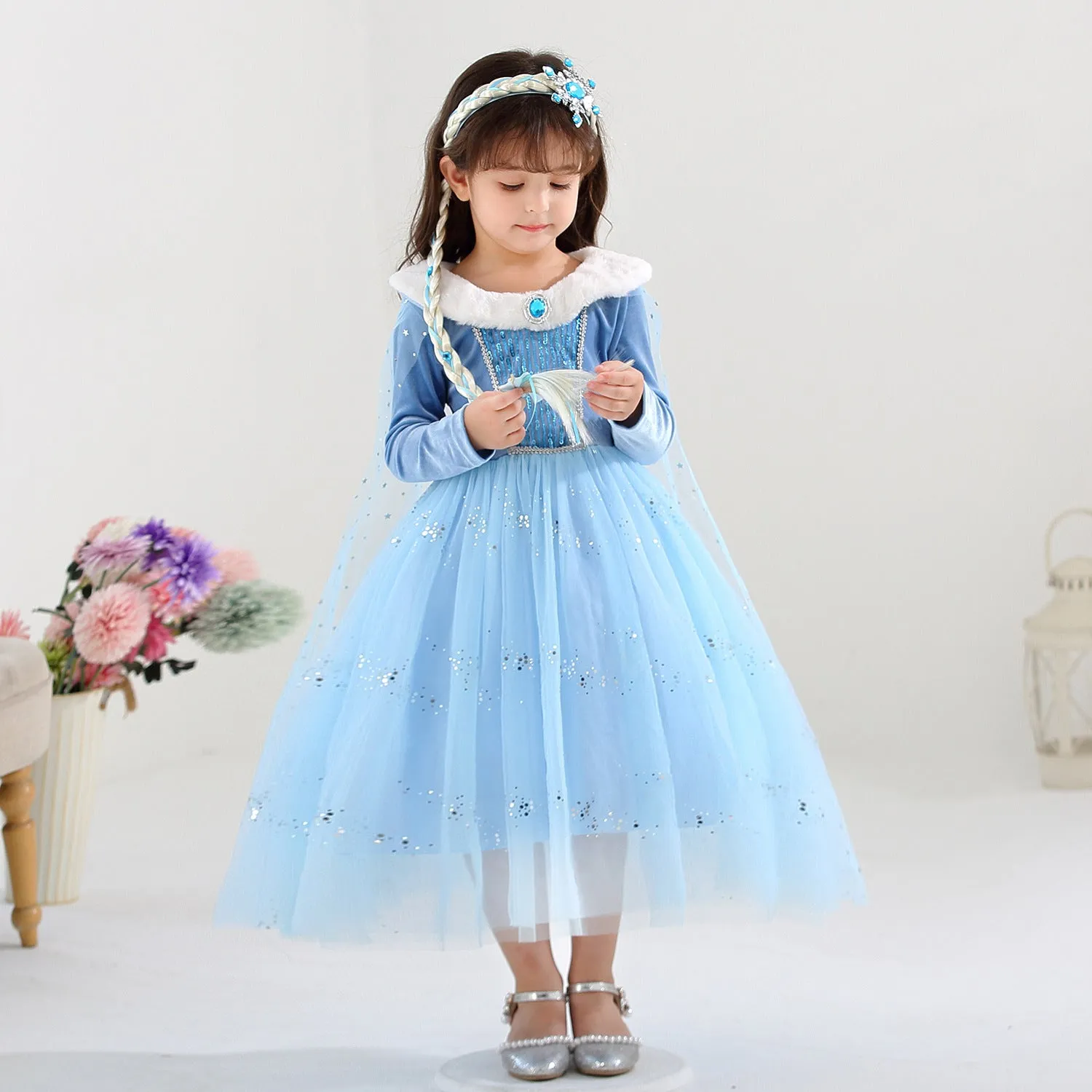 Fancydresswale princess Pageant Elsa frozen costume for Girls