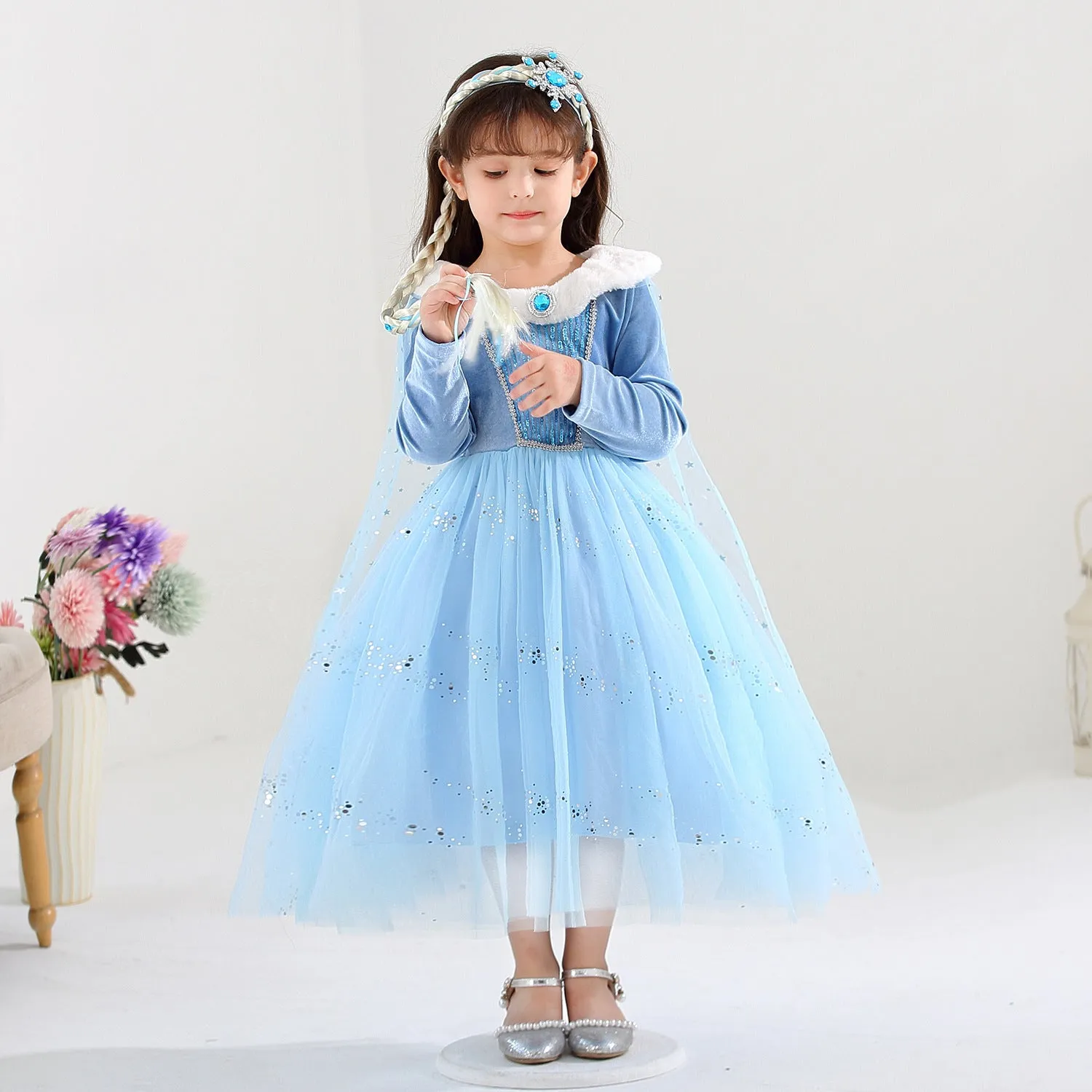 Fancydresswale princess Pageant Elsa frozen costume for Girls