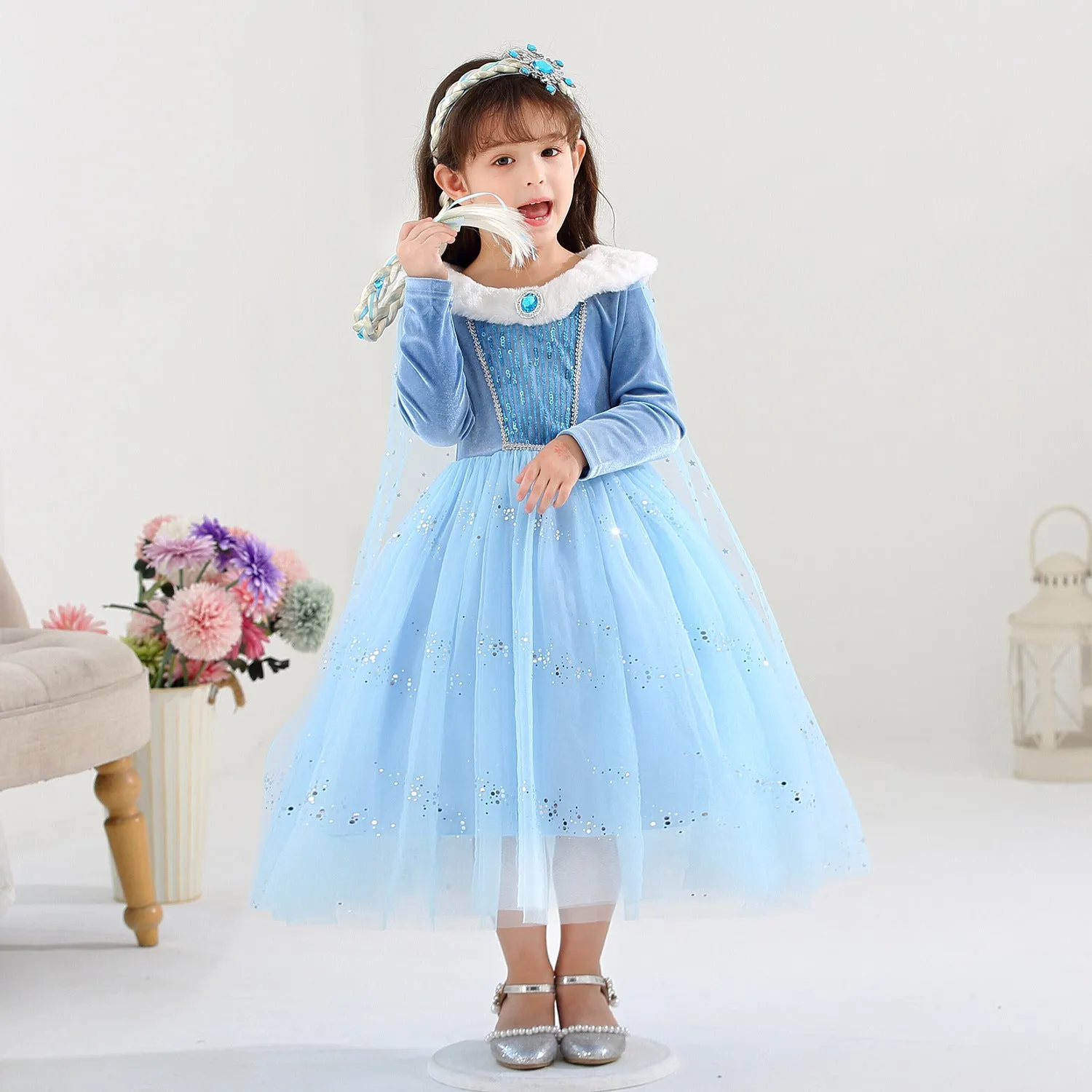 Fancydresswale princess Pageant Elsa frozen costume for Girls
