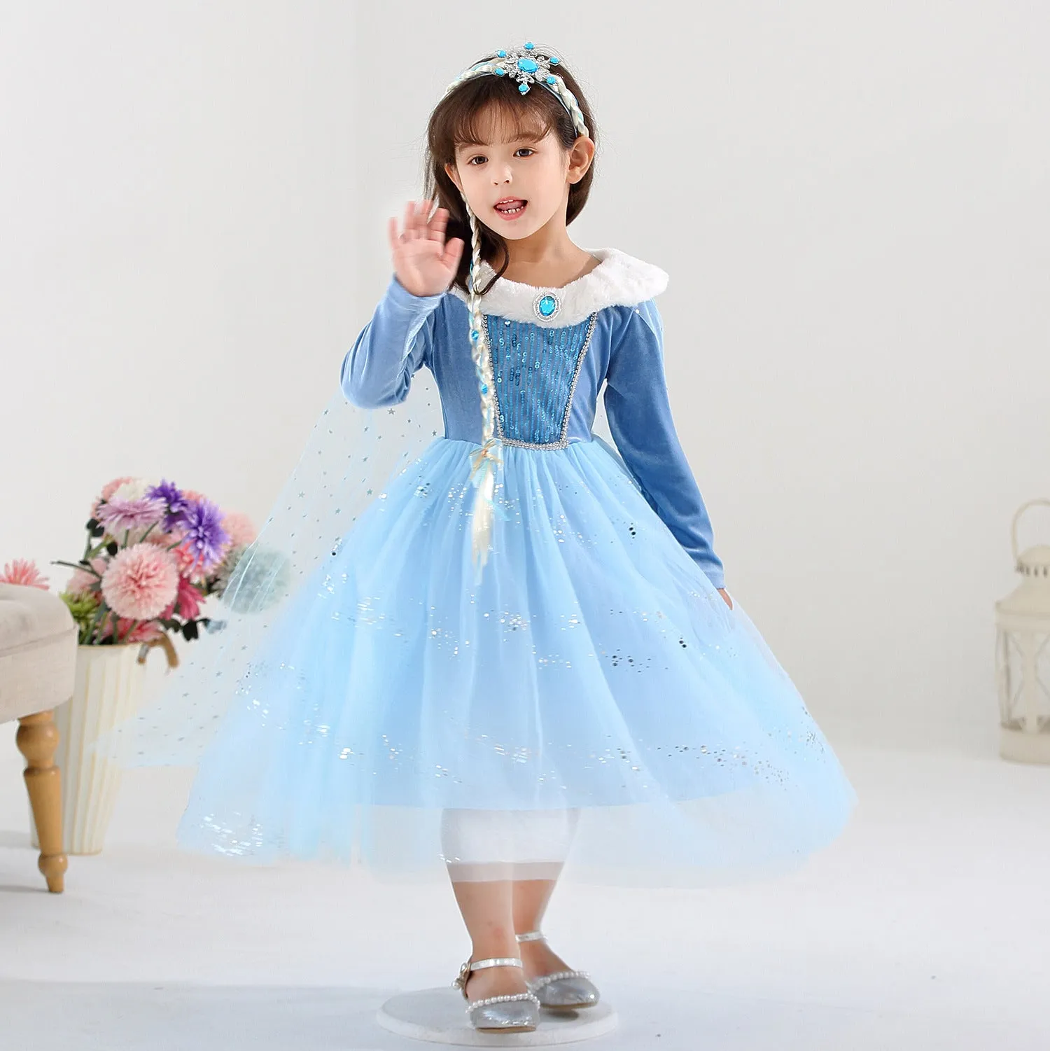 Fancydresswale princess Pageant Elsa frozen costume for Girls