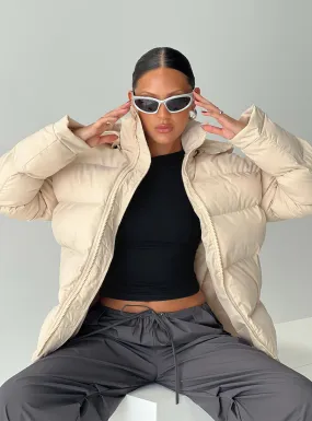 Fashionkova Dream Puff Technical Puffer Jacket Beige