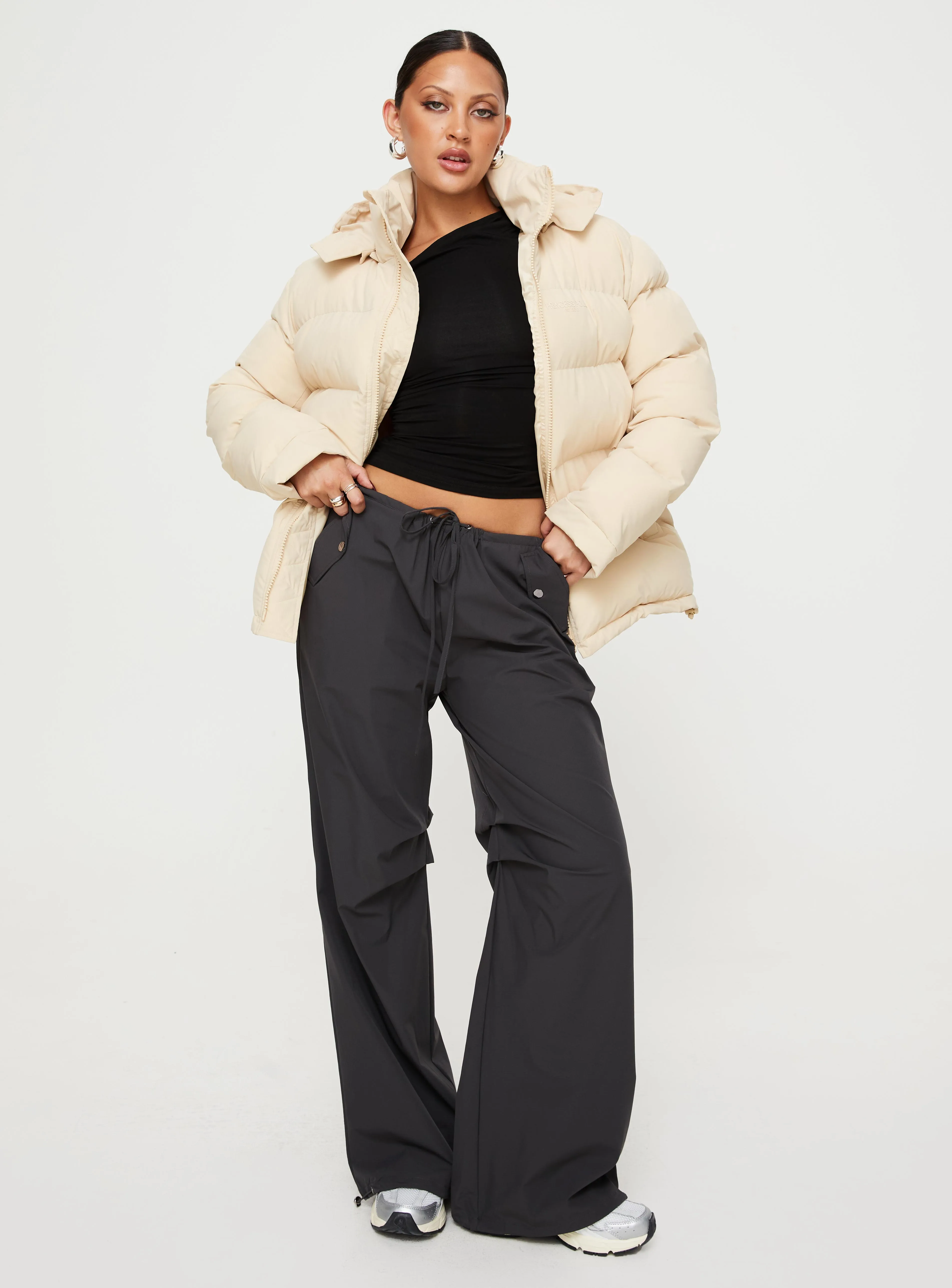 Fashionkova Dream Puff Technical Puffer Jacket Beige