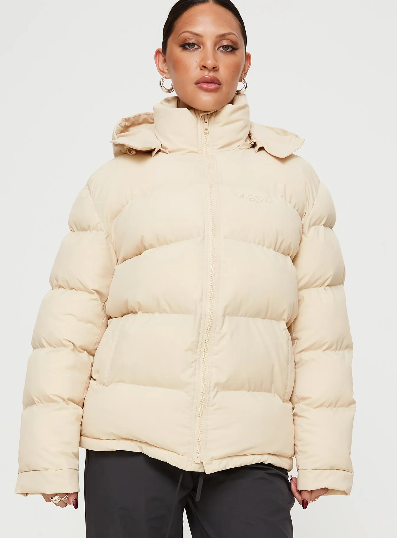 Fashionkova Dream Puff Technical Puffer Jacket Beige