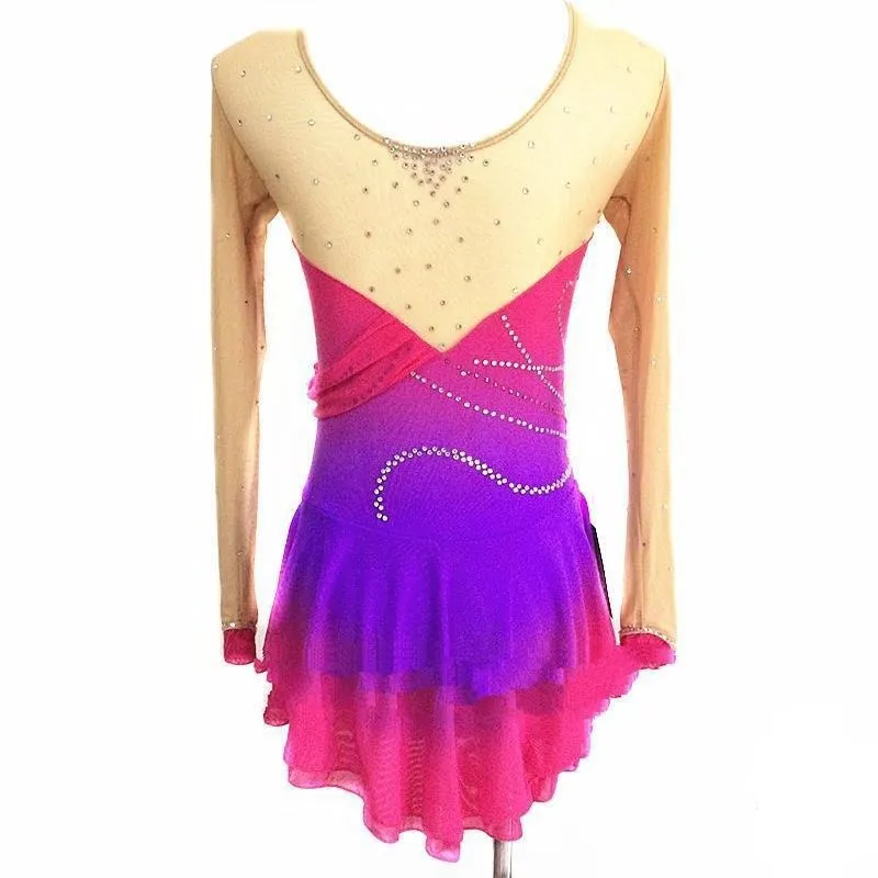 Figure Skating Dress Fuschia to Purple Ombre  BSU3182.41