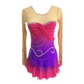 Figure Skating Dress Fuschia to Purple Ombre  BSU3182.41