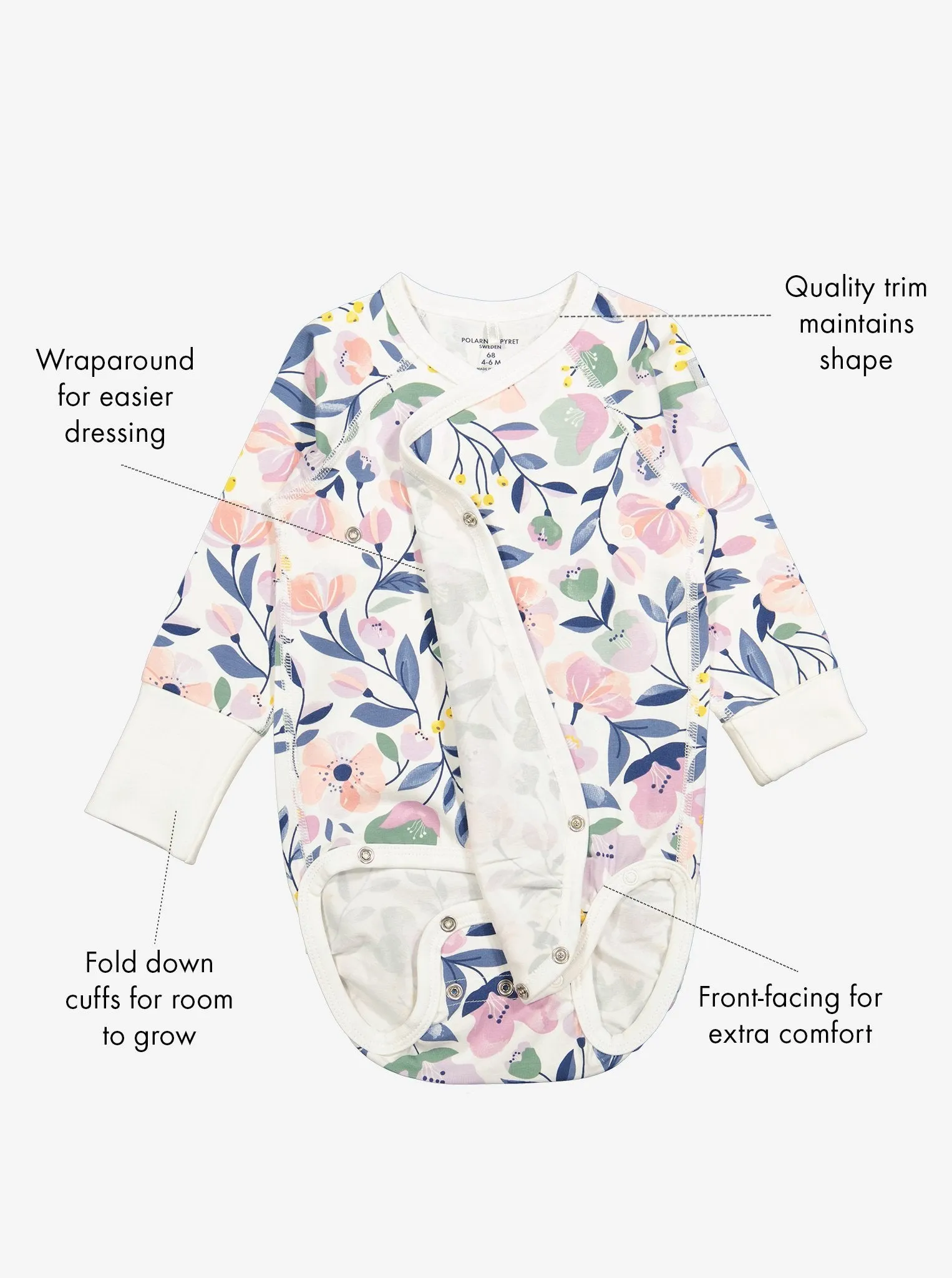 Floral Print Wraparound Babygrow
