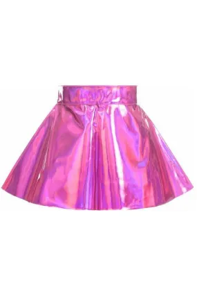 Fuchsia Holo Skater Skirt