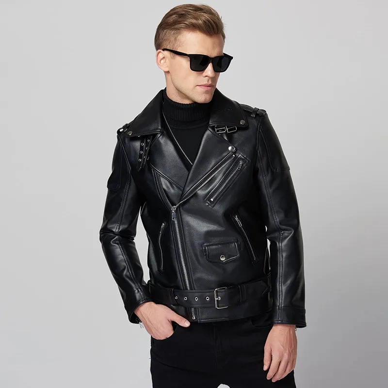 Funki Buys | Jackets | Men's Premium Faux Leather Biker Jacket