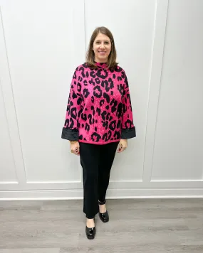 Funnel Neck Cheetah Cape - Coco Pink