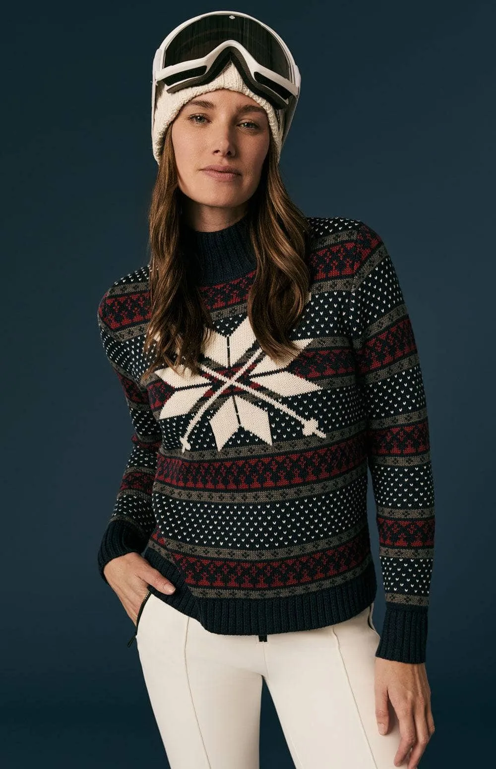 Gitte Mock Neck Sweater | Navy