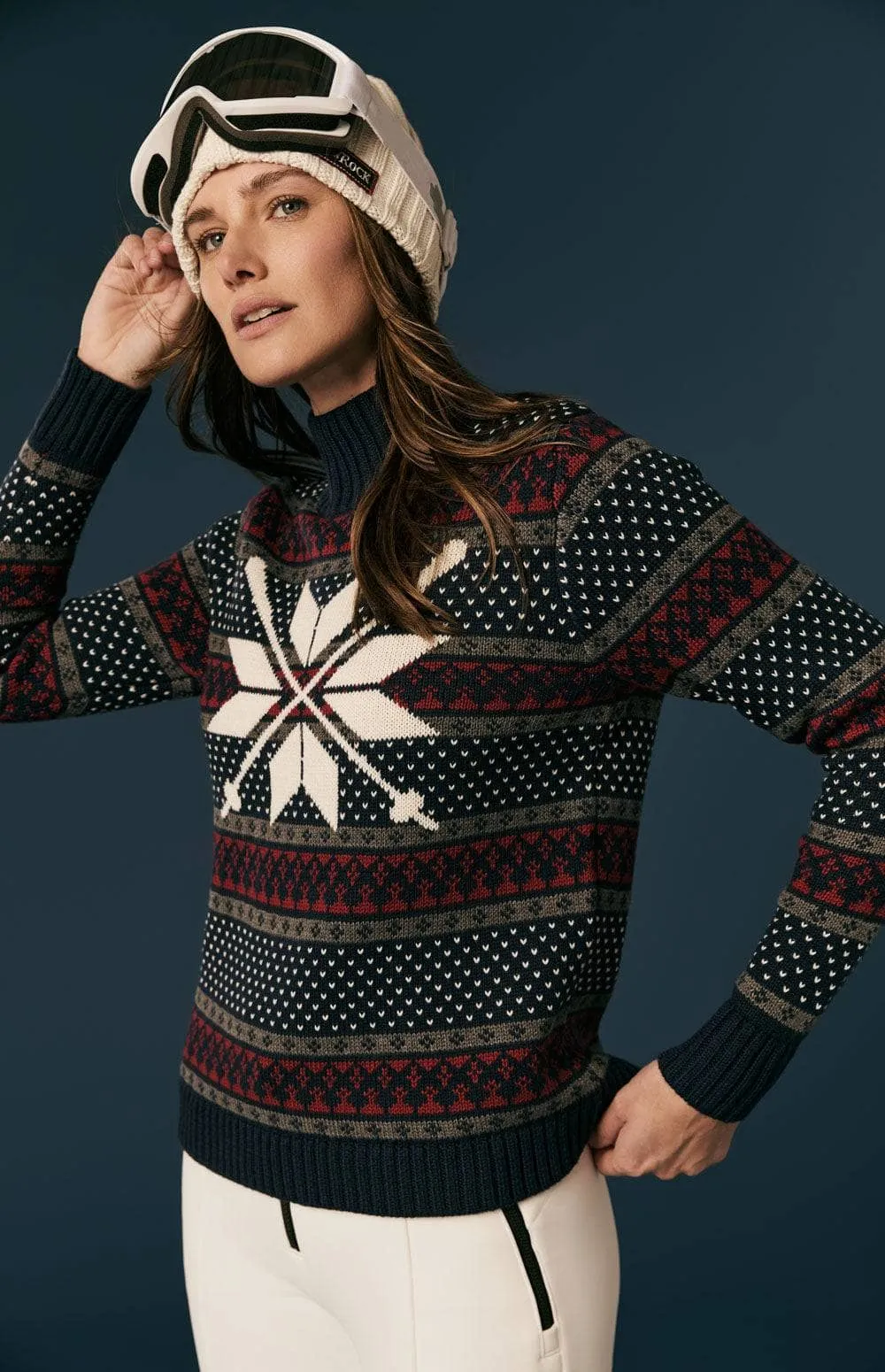 Gitte Mock Neck Sweater | Navy