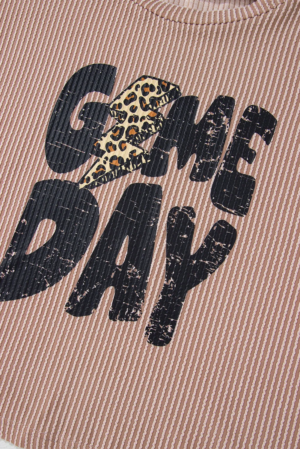 Gothic Outlaws Khaki Game Day Graphic Crop Corded Knit Top: Because Game Day Shouldn’t Just Be About the Game, It Should Be About You Looking Damn Good Too 🏈🔥