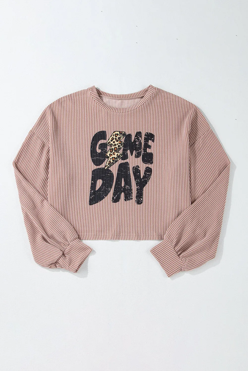 Gothic Outlaws Khaki Game Day Graphic Crop Corded Knit Top: Because Game Day Shouldn’t Just Be About the Game, It Should Be About You Looking Damn Good Too 🏈🔥