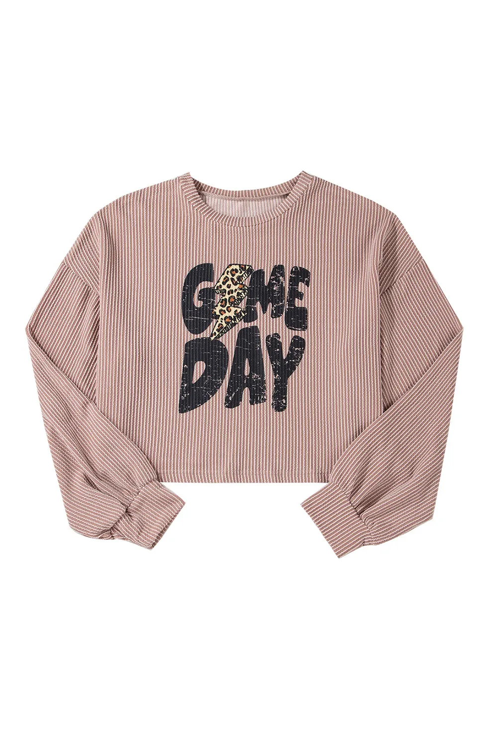 Gothic Outlaws Khaki Game Day Graphic Crop Corded Knit Top: Because Game Day Shouldn’t Just Be About the Game, It Should Be About You Looking Damn Good Too 🏈🔥
