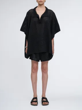 Hand Crochet Cape Polo in Black