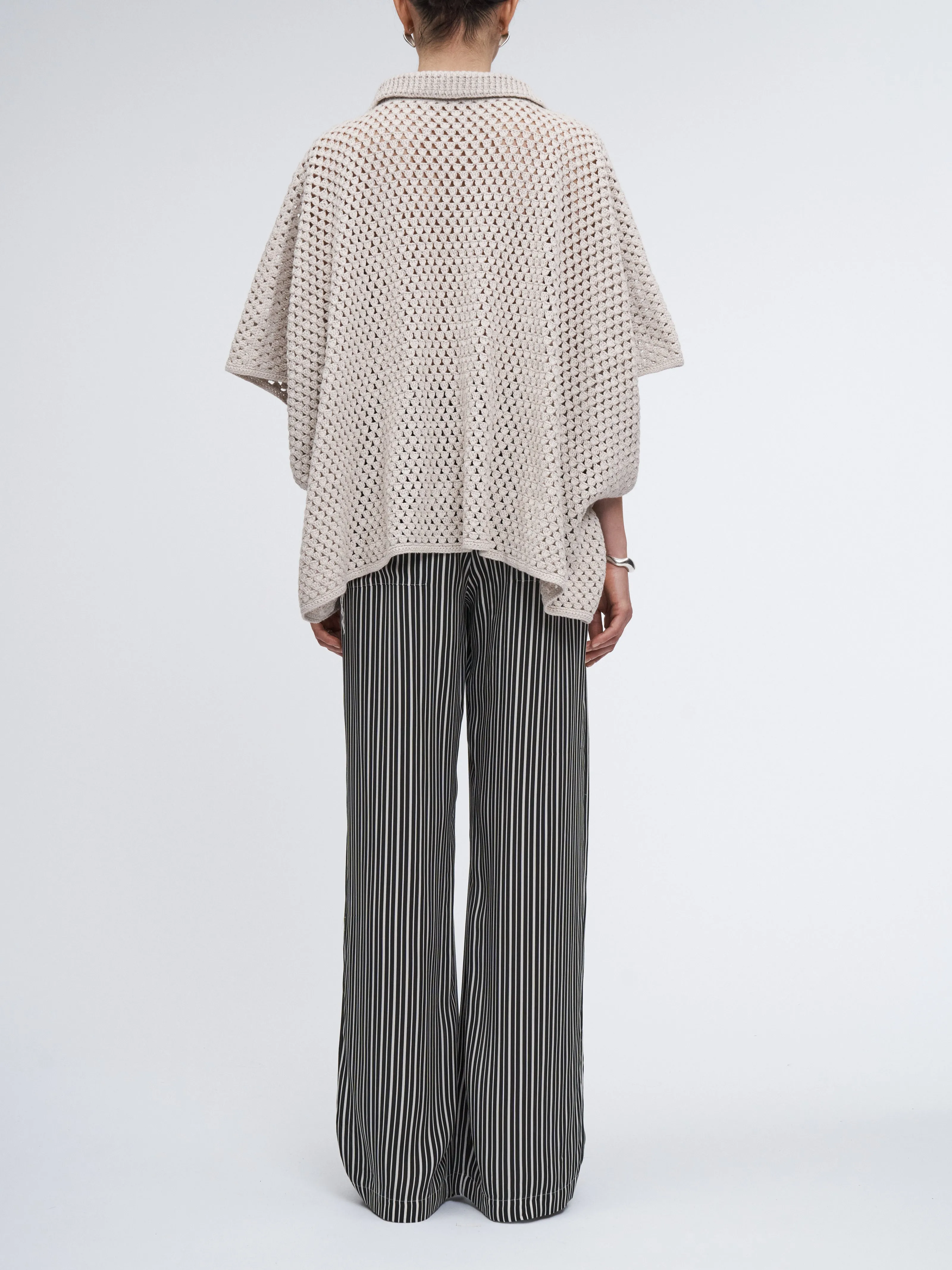 Hand Crochet Cape Polo in Champagne