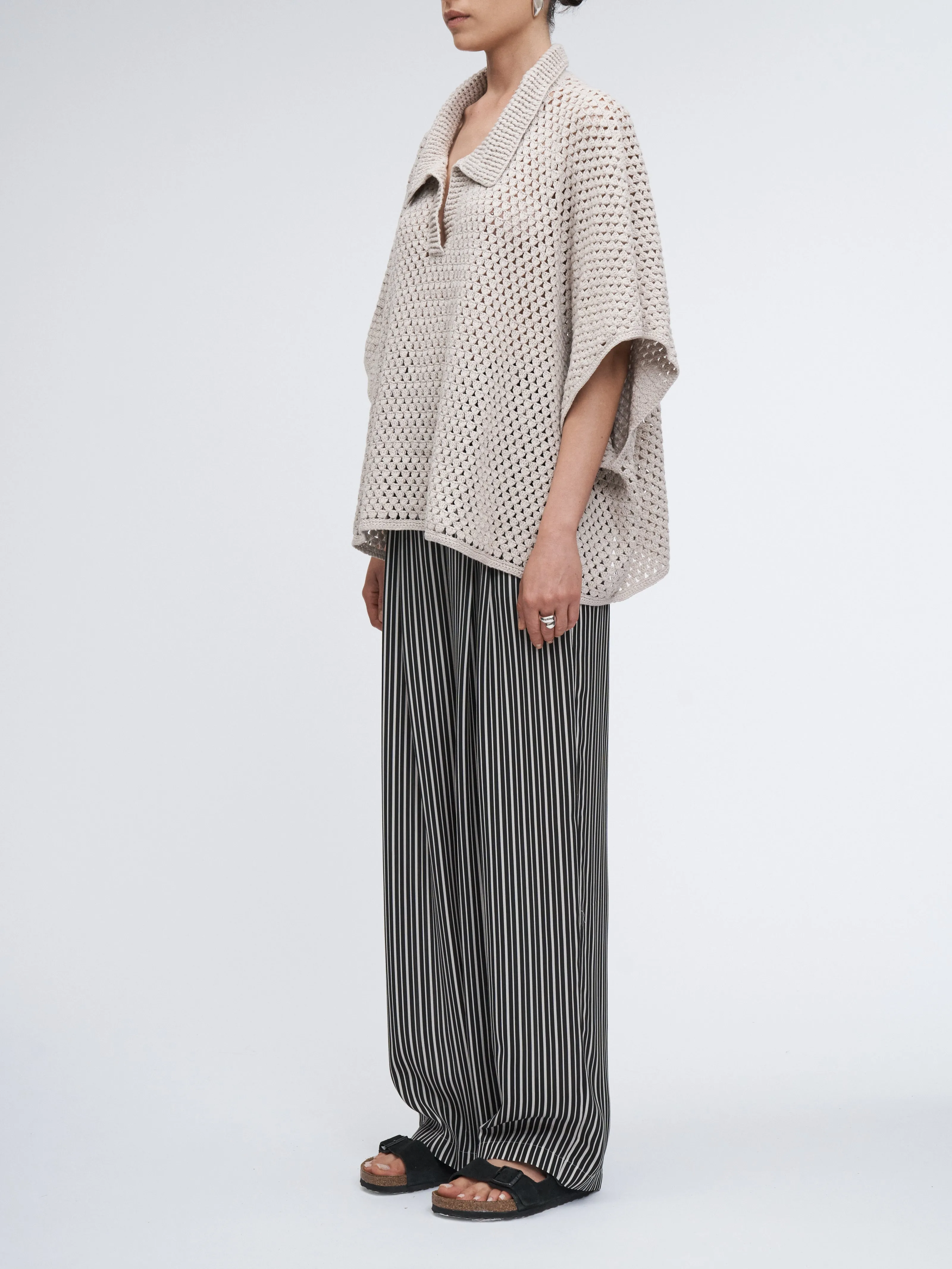 Hand Crochet Cape Polo in Champagne