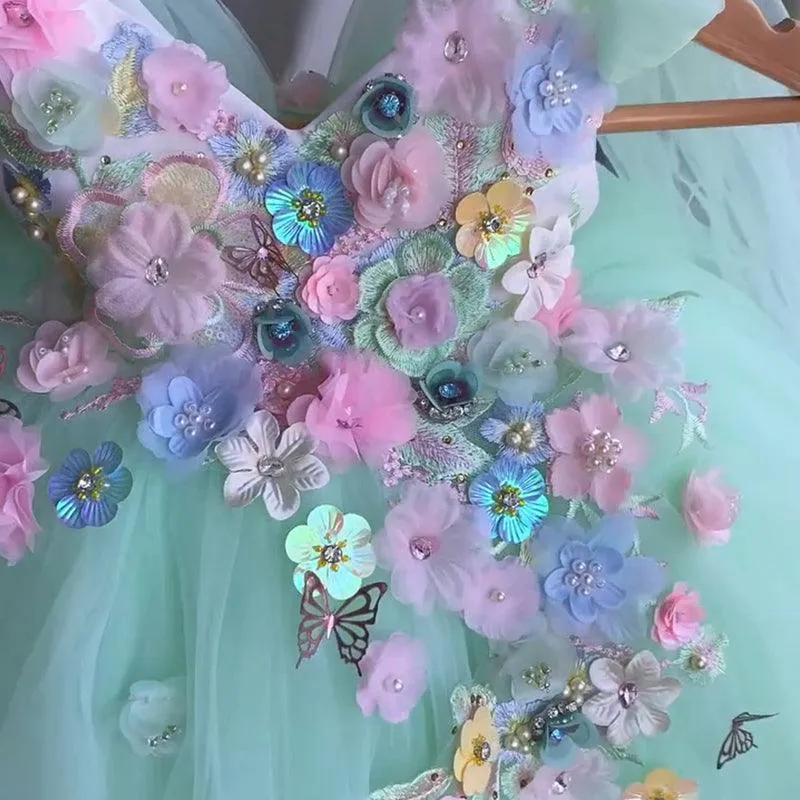 High-end customized  Flower baby Dress for TUTU dress embroidery girl princess dress