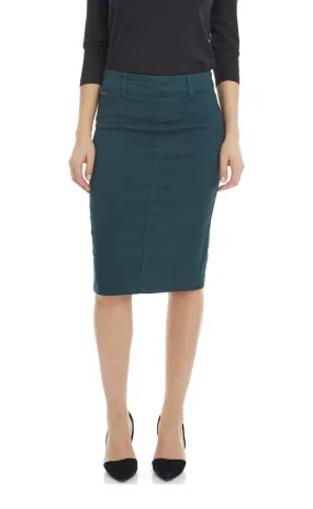 Hunter Green below knee length denim jean skirt 'Brooklyn'