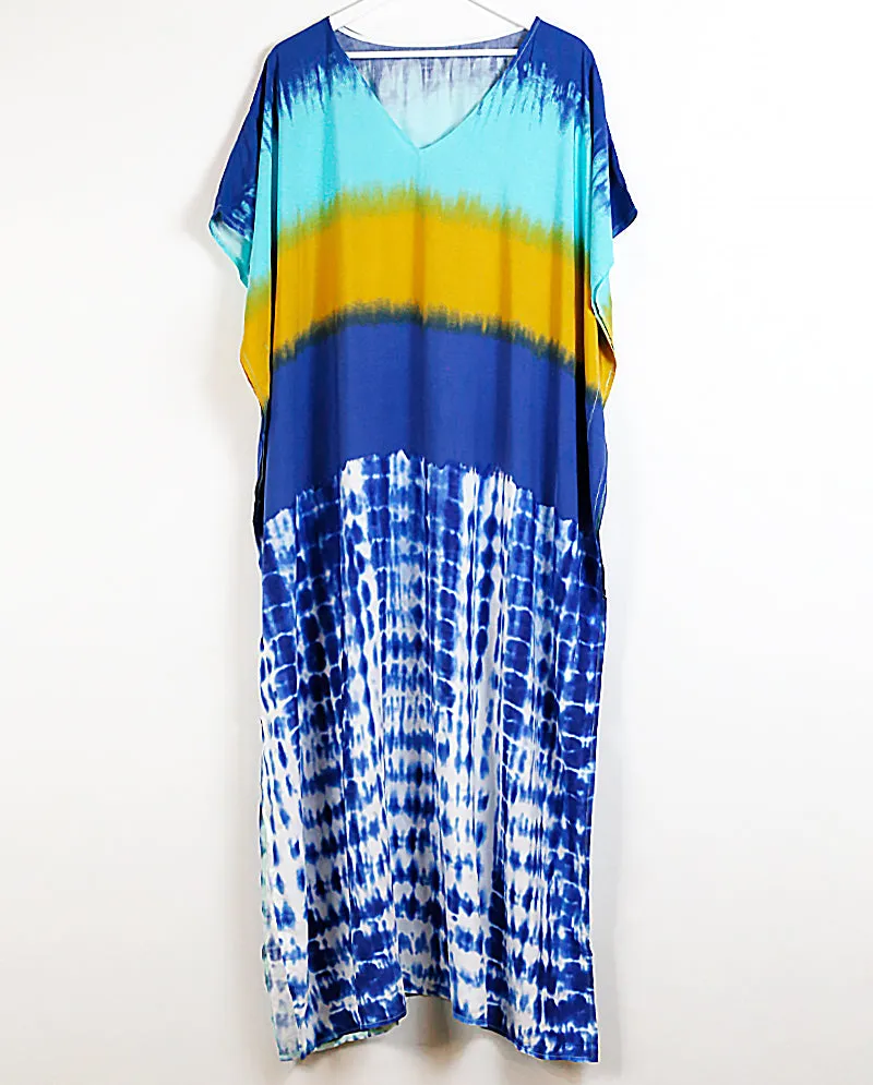 IC GURL - Tie Dye Blue Beach Shawl