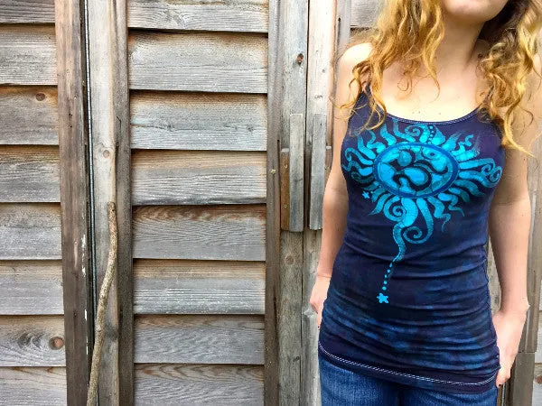 Island Blue Stretchy Batik Camisole Regretful Symbolism