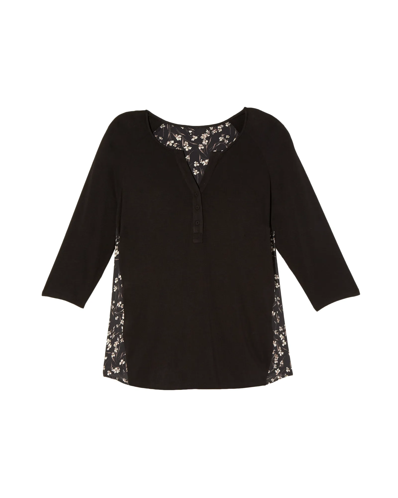Iza Knit Button Top | Black / White