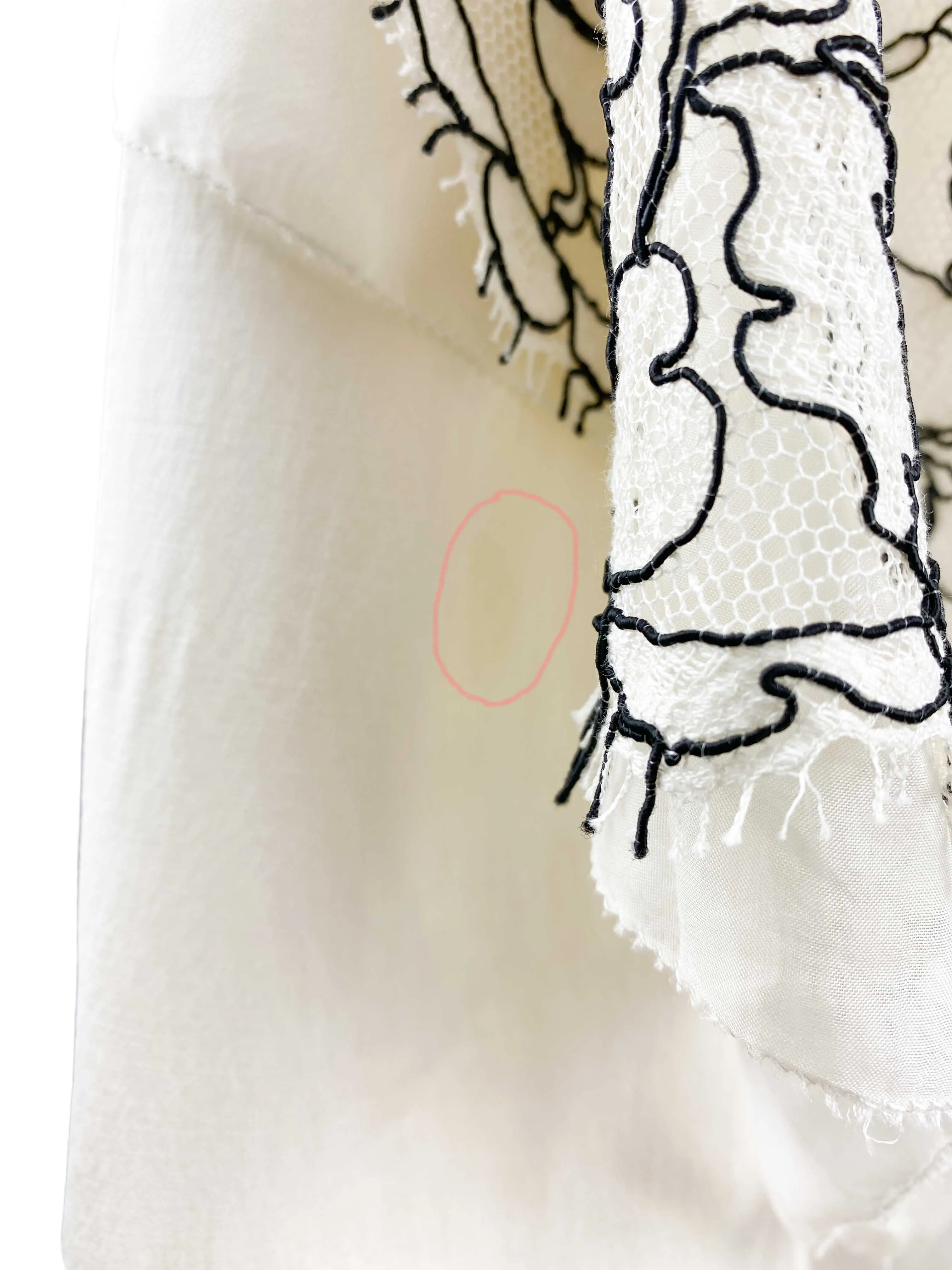Lela Rose Women's Embroidered Lace Peplum Dress Ivory/Black, Size 6