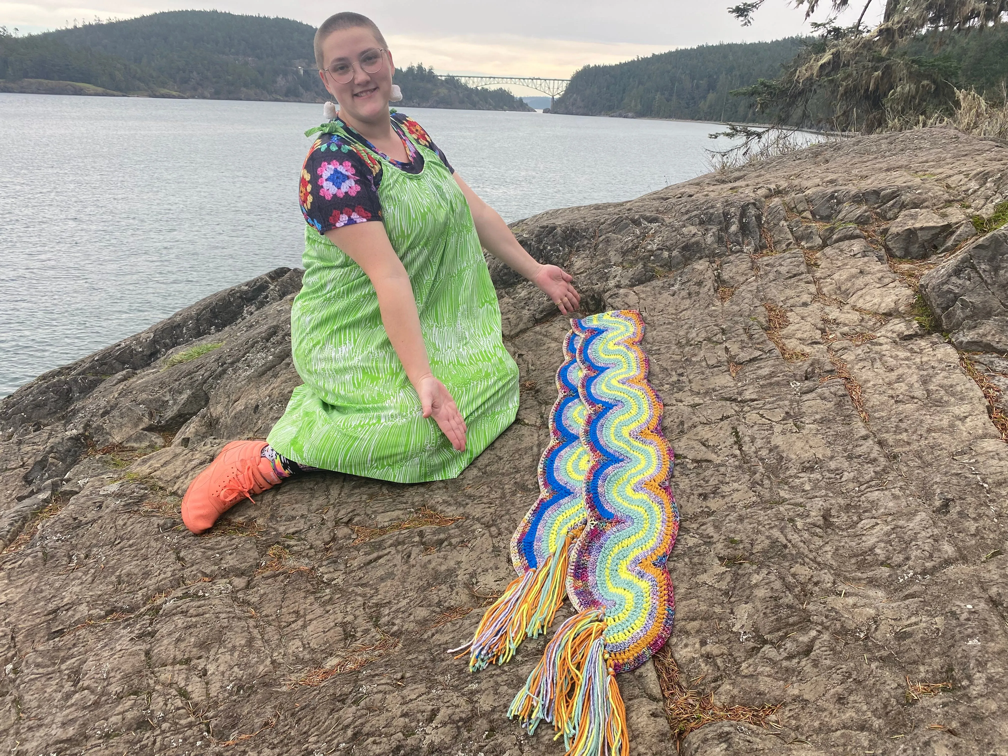 'Lobster Claw Squiggle Scarf' Downloadable Crochet Pattern