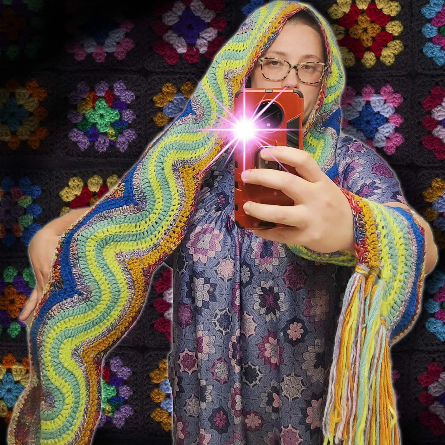 'Lobster Claw Squiggle Scarf' Downloadable Crochet Pattern