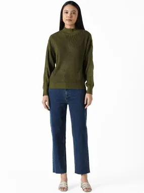 LOV Dark Blue Straight - Fit Mid - Rise Jeans