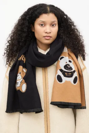 Love Black & Brown Logo Scarf
