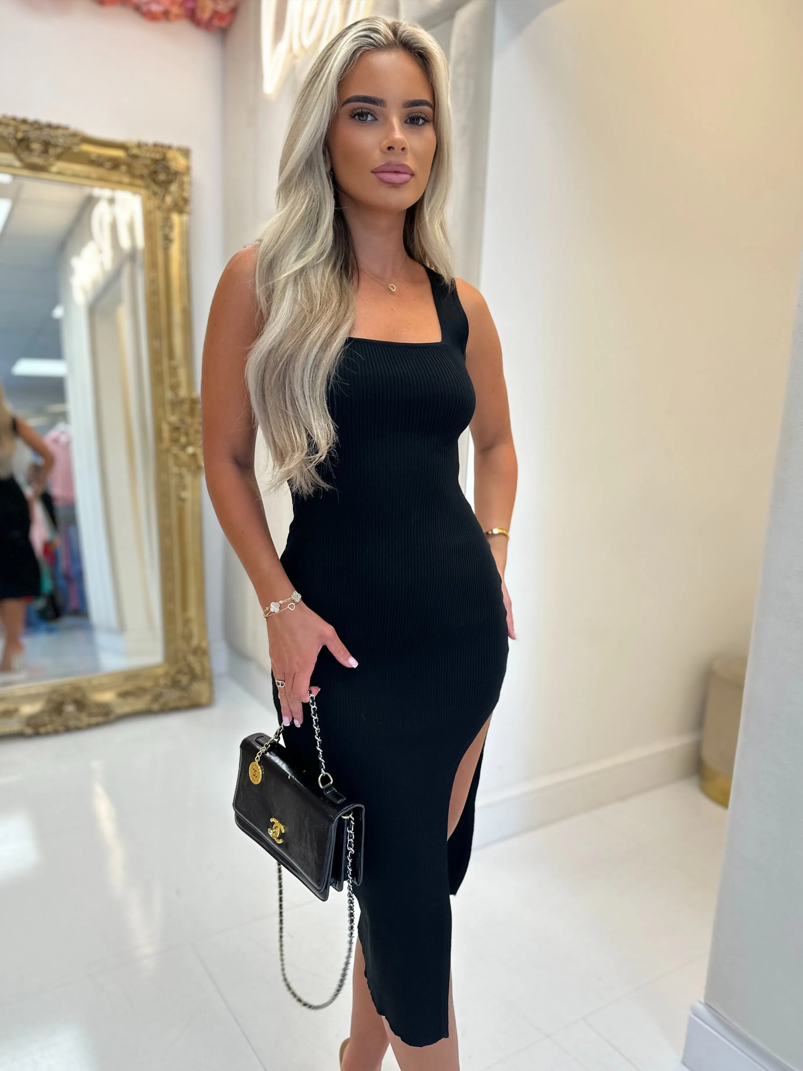 Margo black bodycon dress