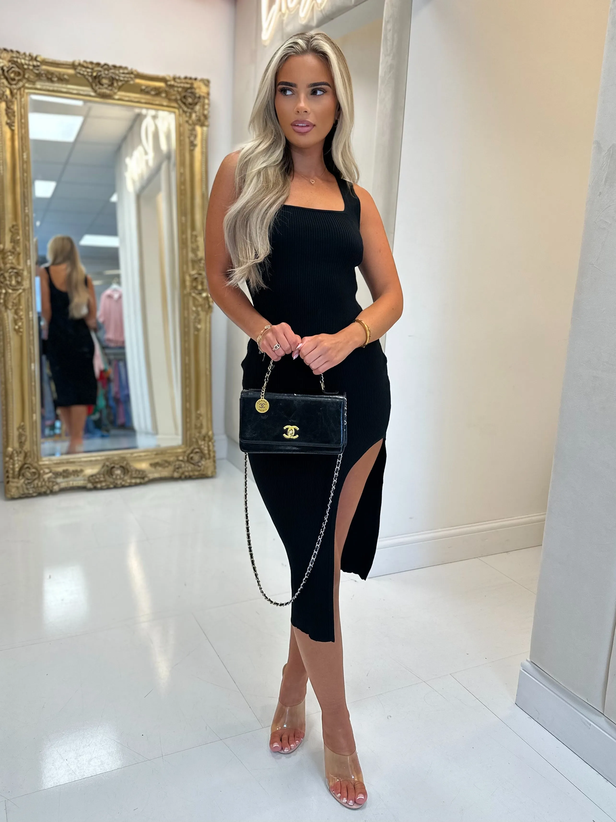 Margo black bodycon dress