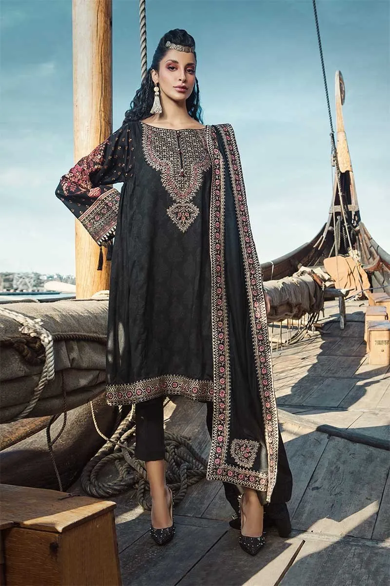 MARIA.B. Linen Winter Collection 2018 – DL-608-Black & Rust