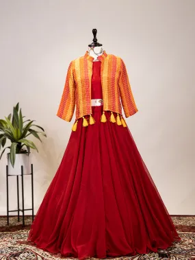 Maroon Color Georgette Lehenga Choli